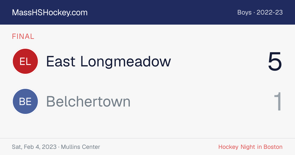 East Longmeadow at Belchertown score card