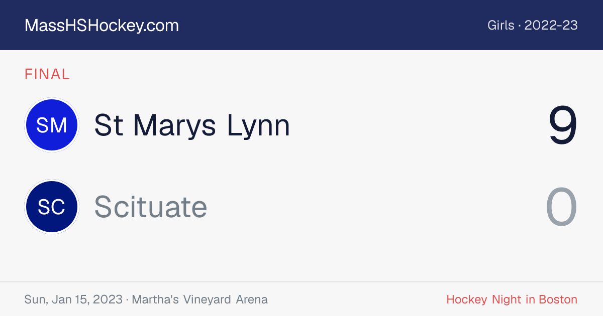 St Marys Lynn at Scituate score card