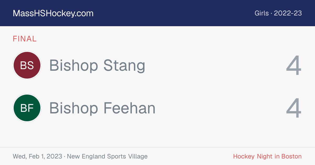 Bishop Stang at Bishop Feehan score card