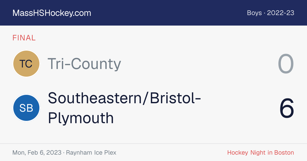 Tri-County at Southeastern/Bristol-Plymouth score card