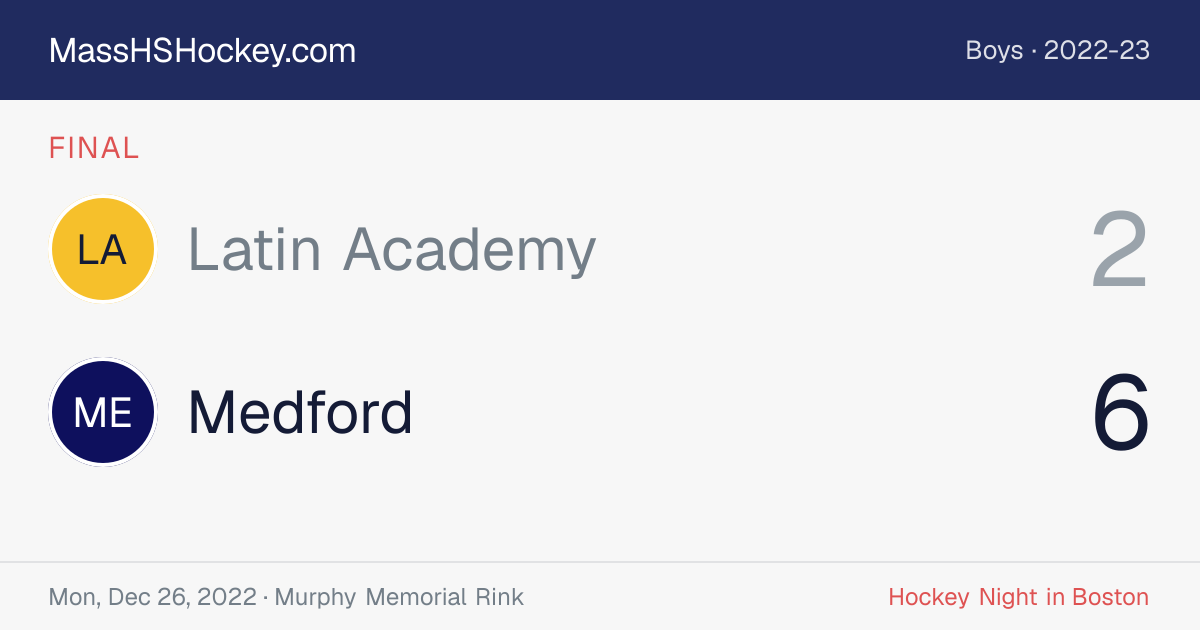 Latin Academy at Medford score card