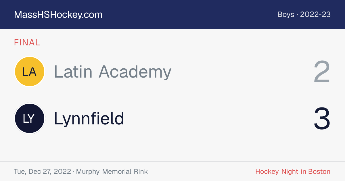 Latin Academy at Lynnfield score card