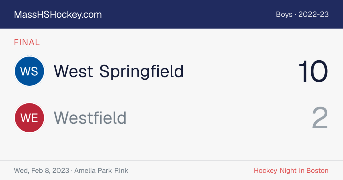 West Springfield at Westfield score card