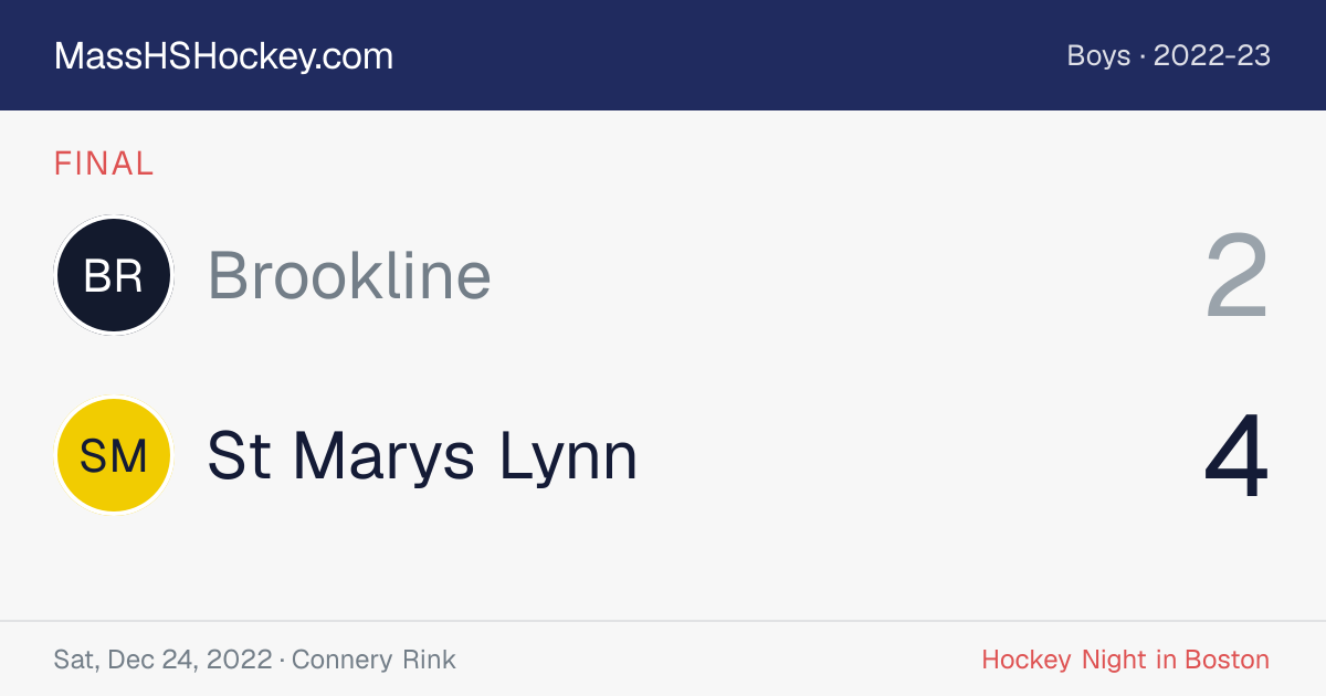 Brookline at St Marys Lynn score card