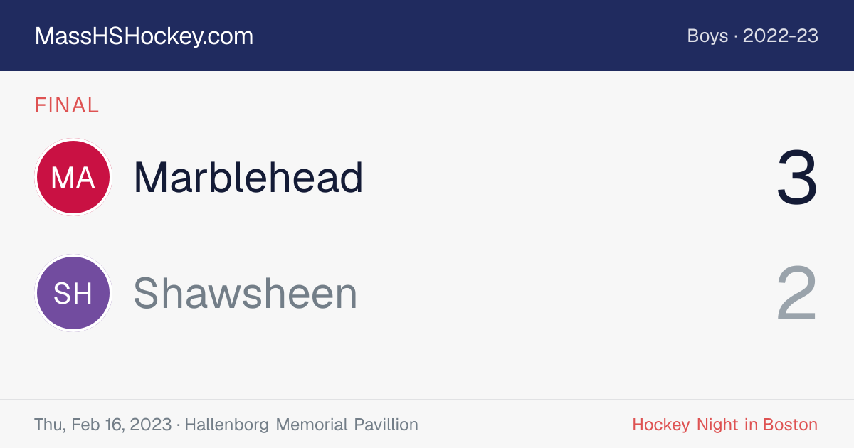 Marblehead at Shawsheen score card