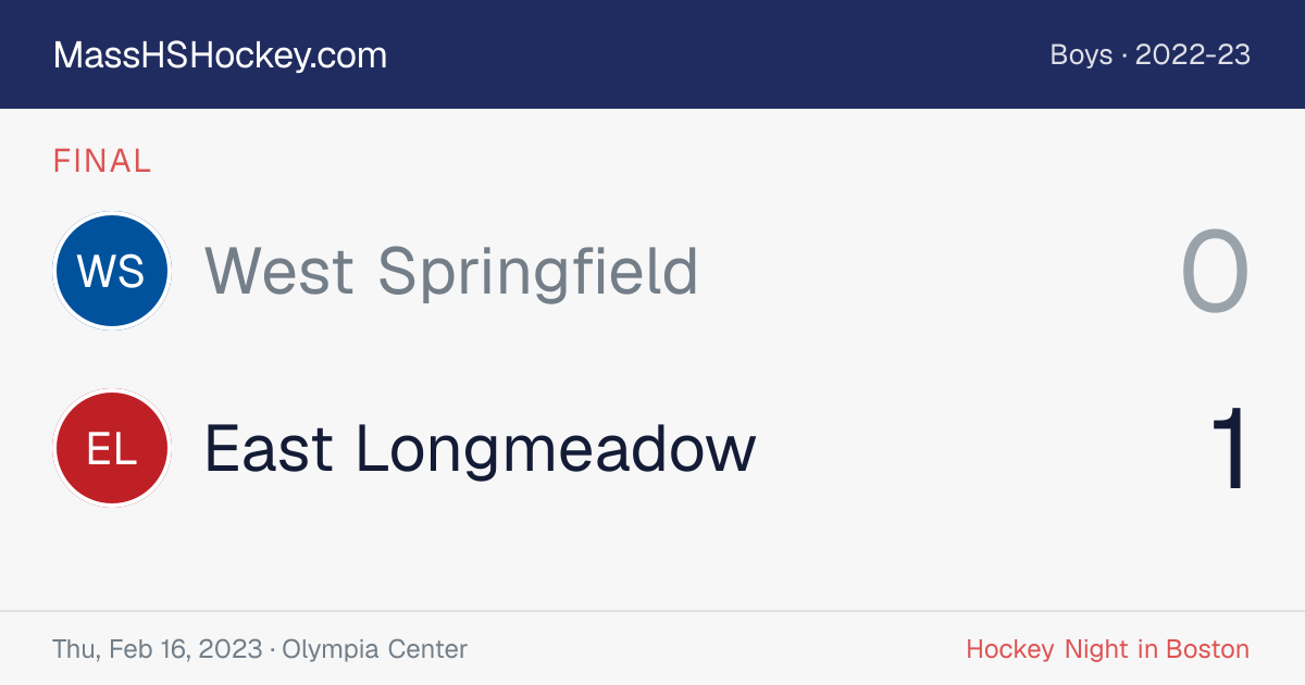 West Springfield at East Longmeadow score card