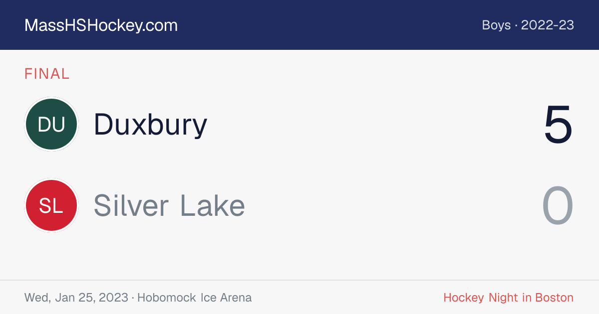 Duxbury at Silver Lake score card