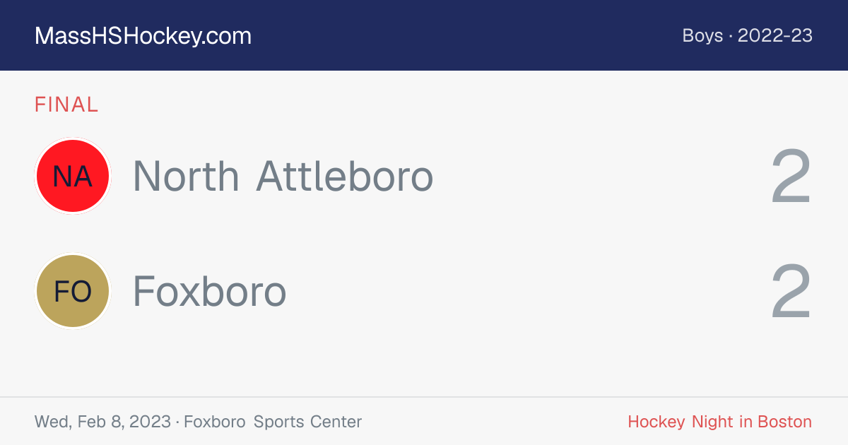 North Attleboro at Foxboro score card