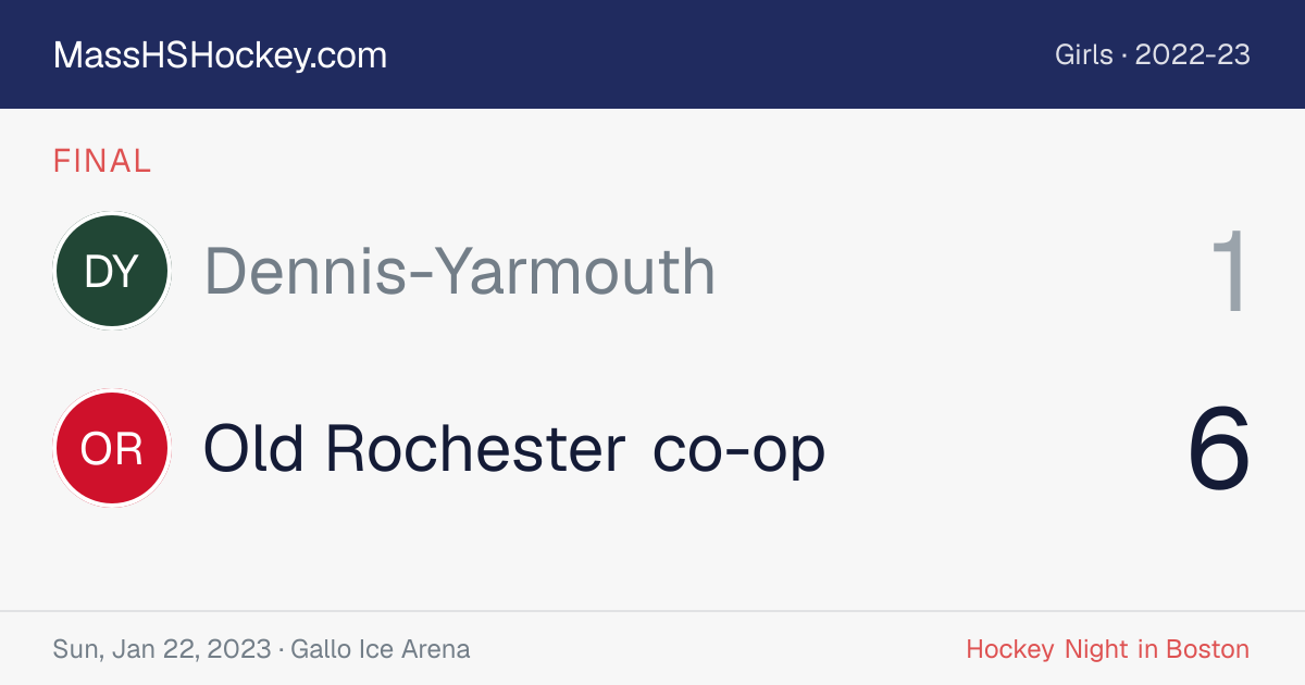 Dennis-Yarmouth at Old Rochester co-op score card