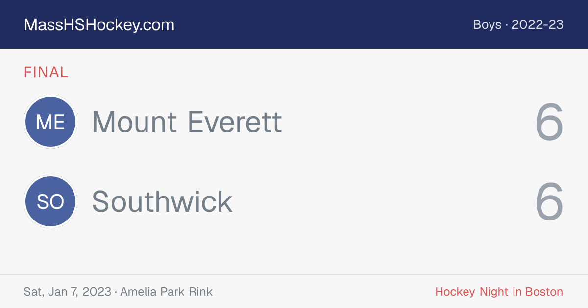 Mount Everett at Southwick score card