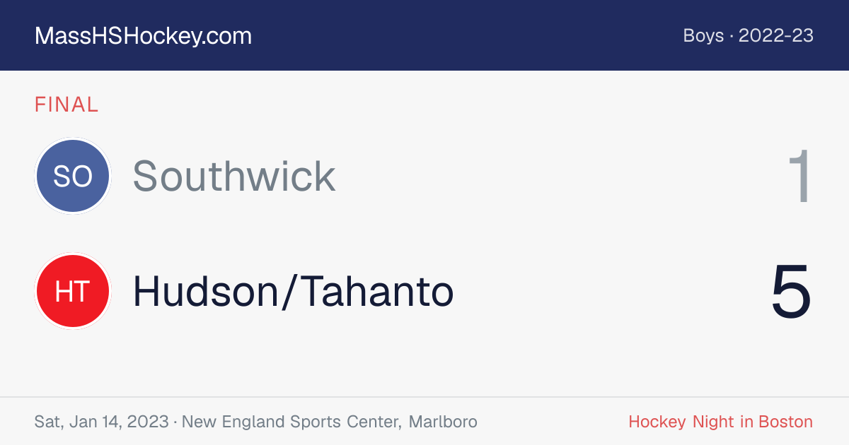 Southwick at Hudson/Tahanto score card
