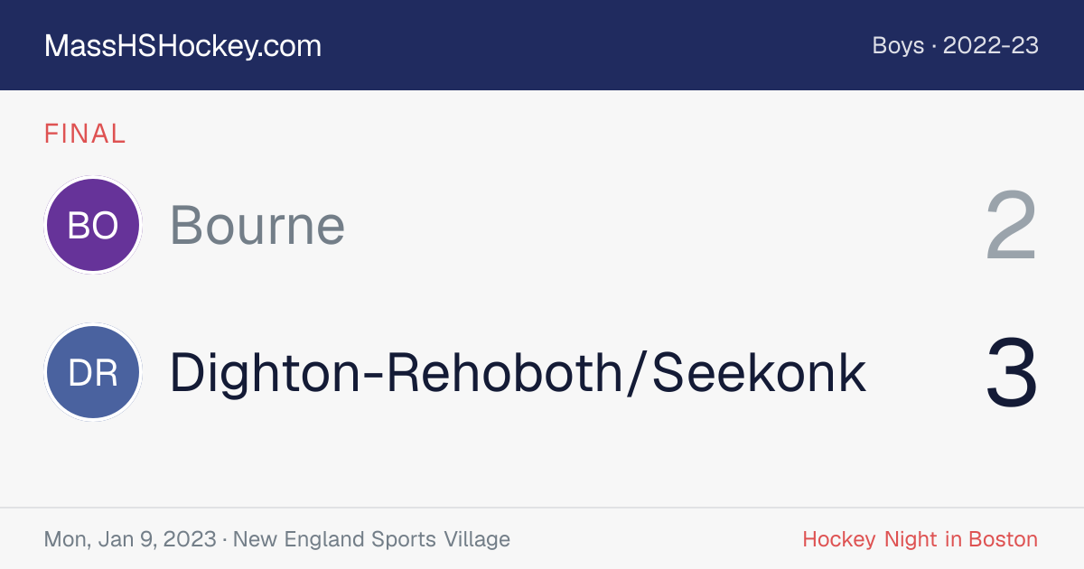 Bourne at Dighton-Rehoboth/Seekonk score card