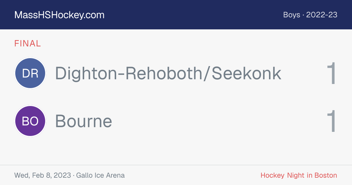 Dighton-Rehoboth/Seekonk at Bourne score card