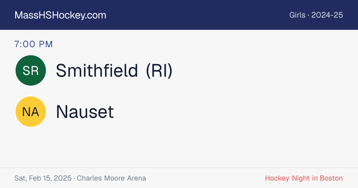 Smithfield (RI) at Nauset score card