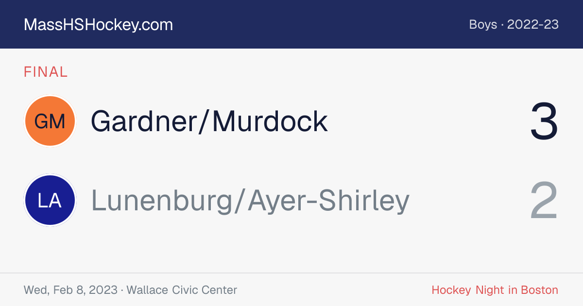 Gardner/Murdock at Lunenburg/Ayer-Shirley score card