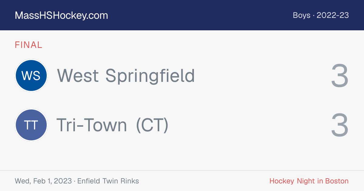 West Springfield at Tri-Town (CT) score card