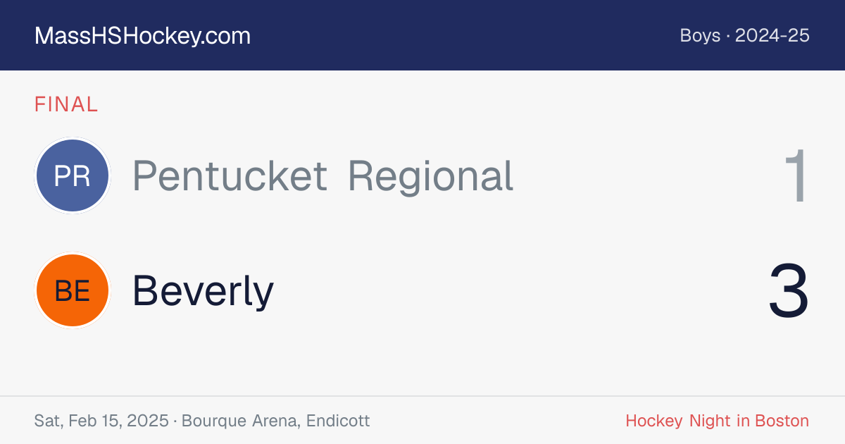 Pentucket Regional at Beverly score card