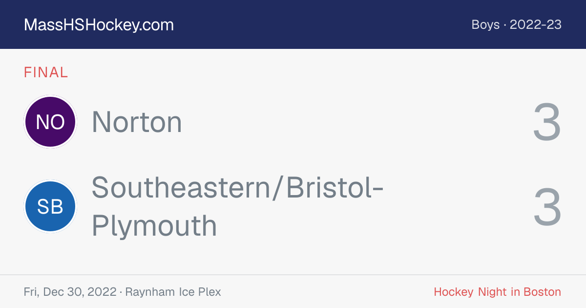 Norton at Southeastern/Bristol-Plymouth score card