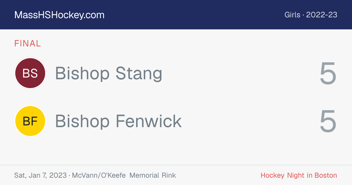 Bishop Stang at Bishop Fenwick score card
