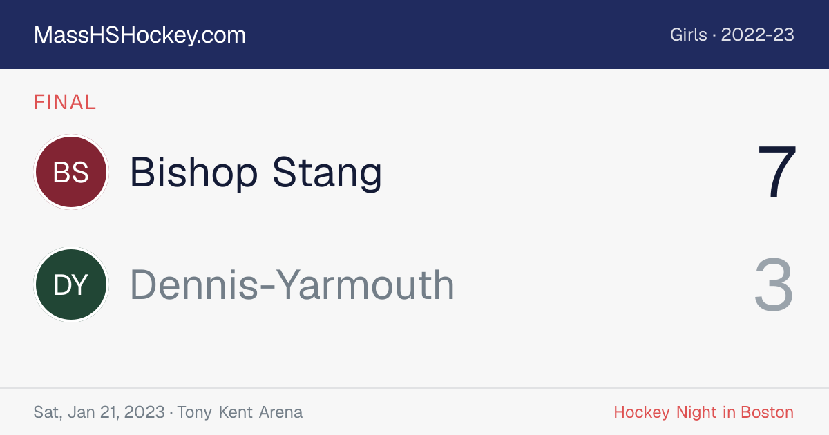 Bishop Stang at Dennis-Yarmouth score card