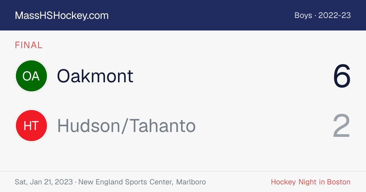 Oakmont at Hudson/Tahanto score card