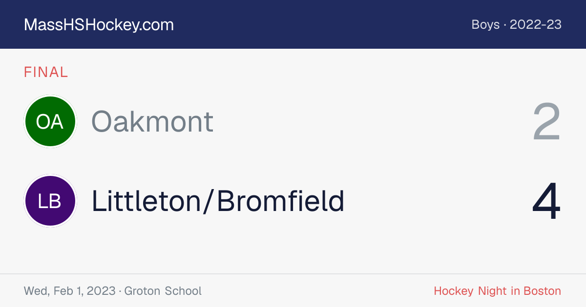 Oakmont at Littleton/Bromfield score card