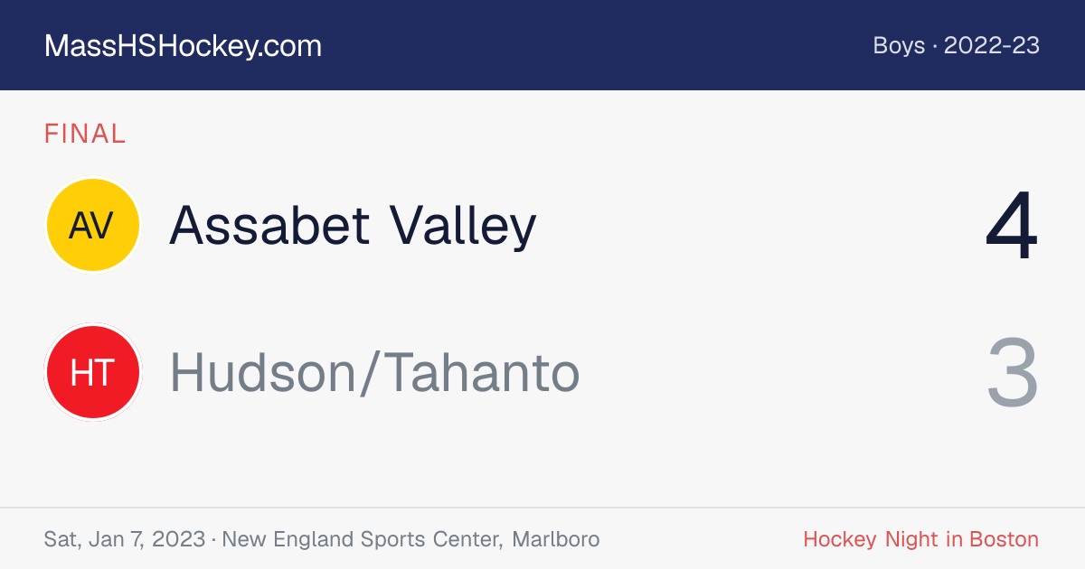 Assabet Valley at Hudson/Tahanto score card