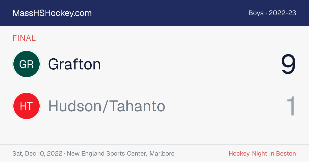 Grafton at Hudson/Tahanto score card