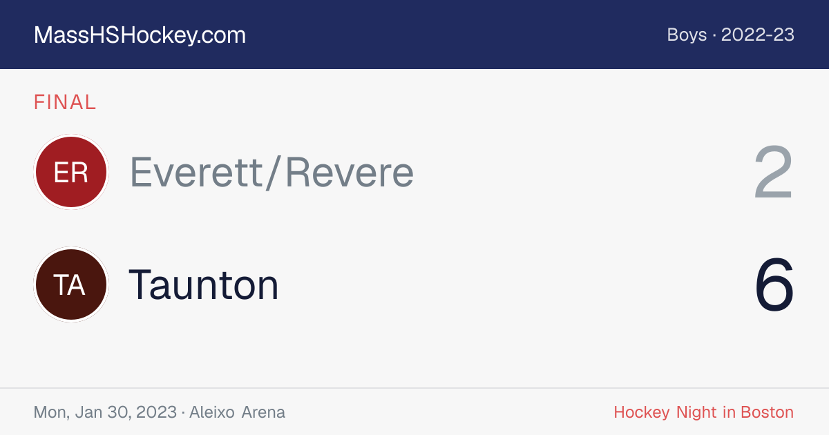 Everett/Revere at Taunton score card