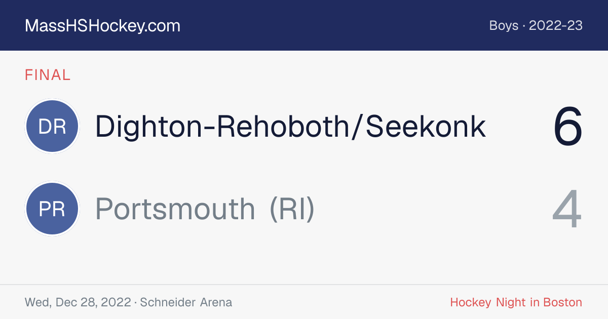 Dighton-Rehoboth/Seekonk at Portsmouth (RI) score card