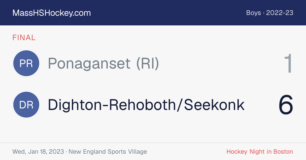 Ponaganset (RI) at Dighton-Rehoboth/Seekonk score card