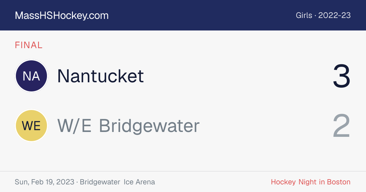Nantucket at W/E Bridgewater score card