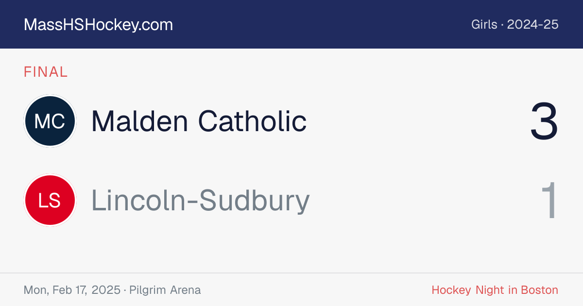 Malden Catholic at Lincoln-Sudbury score card