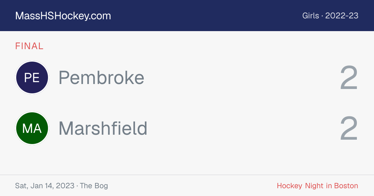 Pembroke at Marshfield score card
