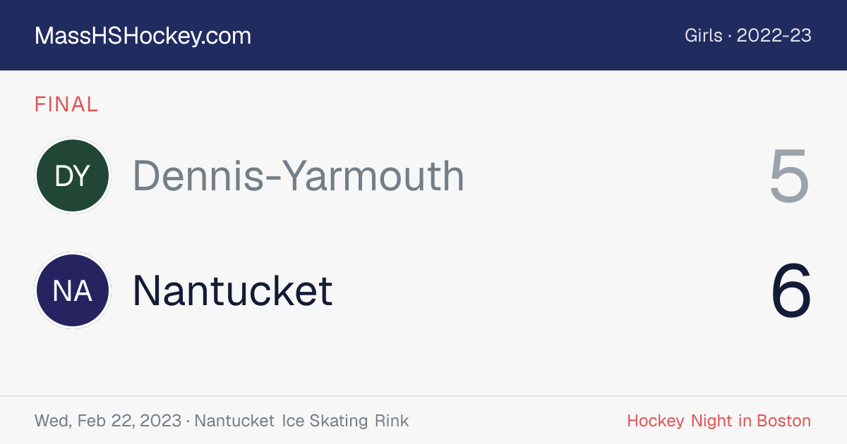 Dennis-Yarmouth at Nantucket score card