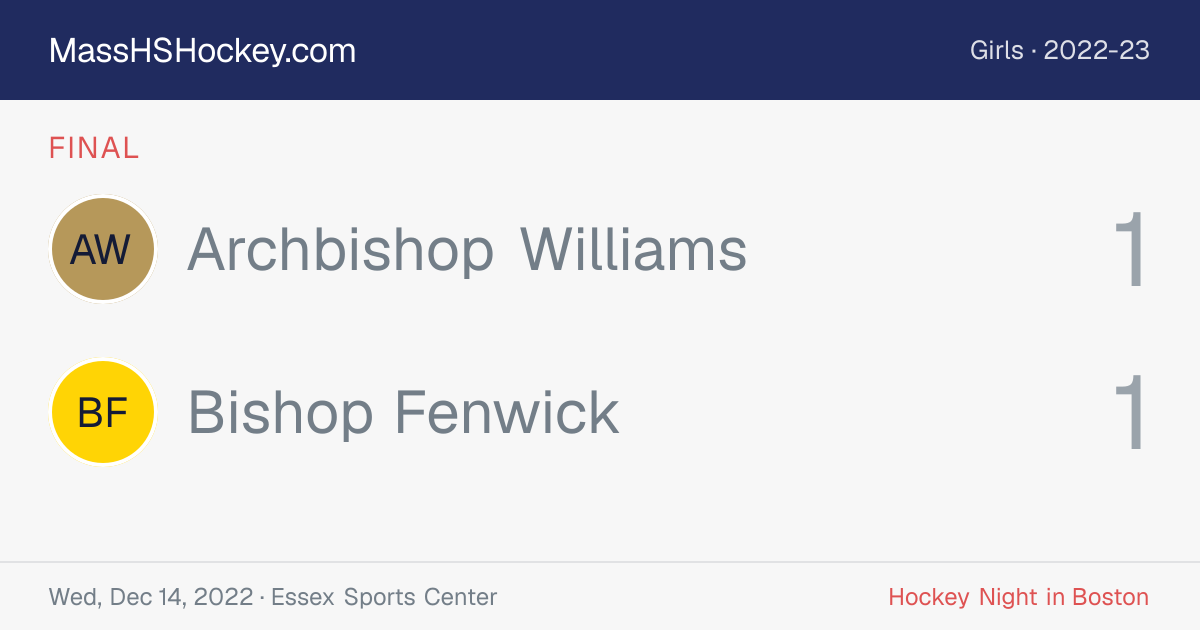 Archbishop Williams at Bishop Fenwick score card