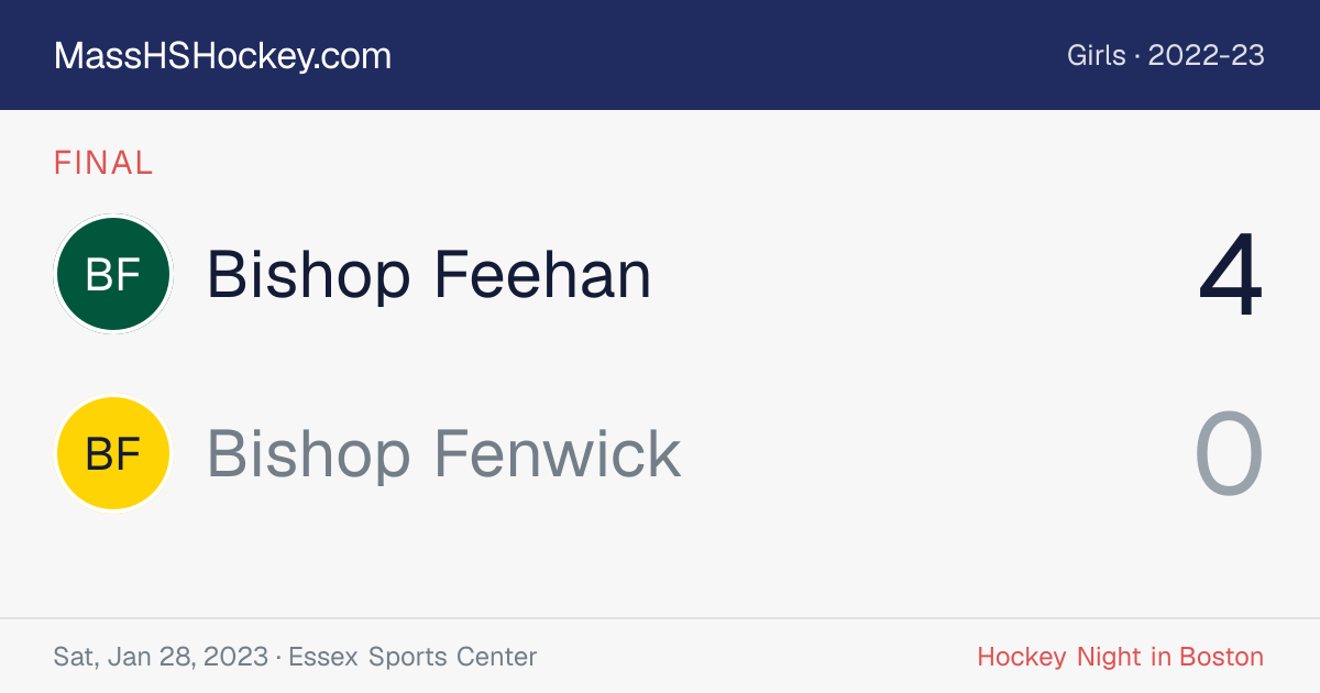 Bishop Feehan at Bishop Fenwick score card