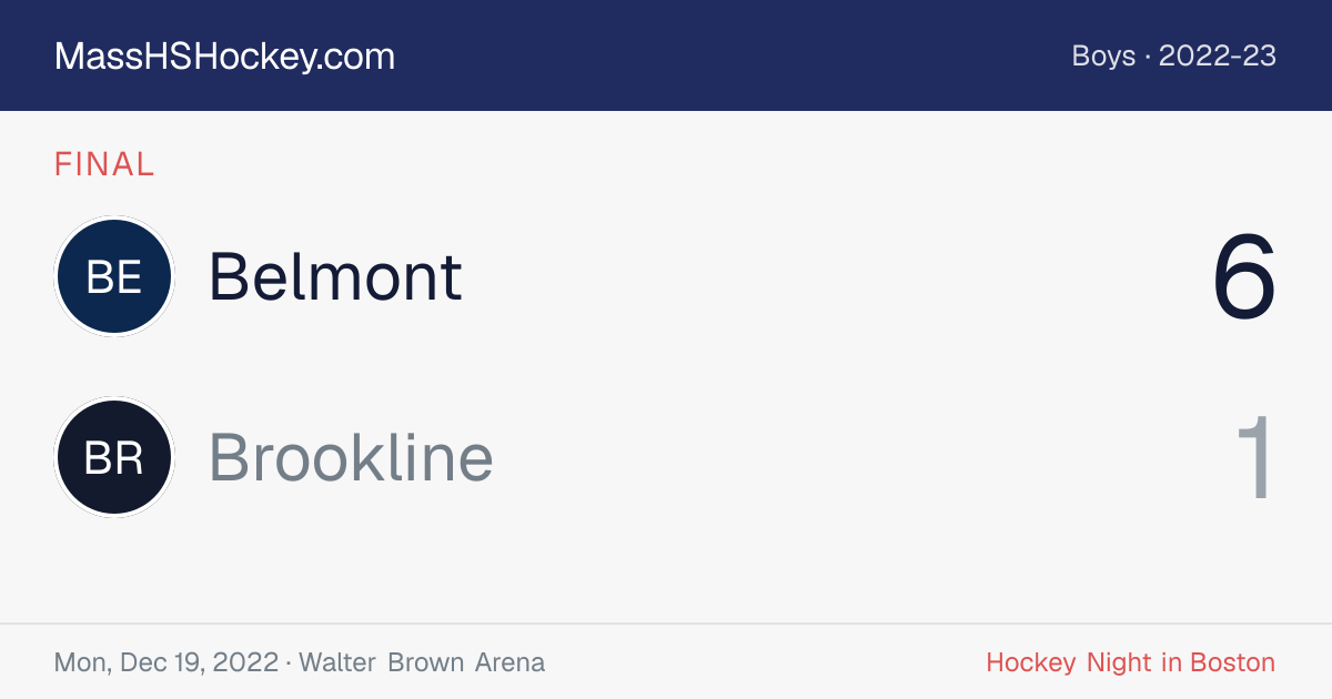 Belmont at Brookline score card
