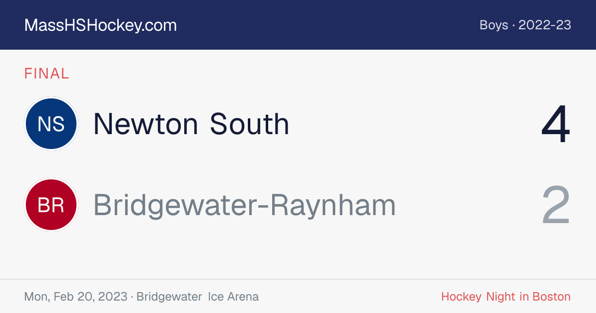 Newton South at Bridgewater-Raynham score card