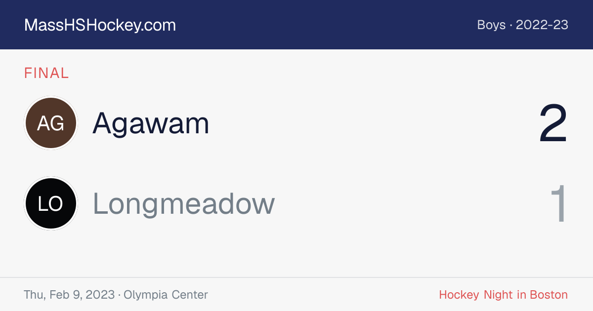Agawam at Longmeadow score card