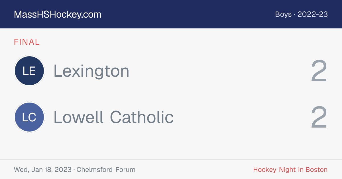 Lexington at Lowell Catholic score card