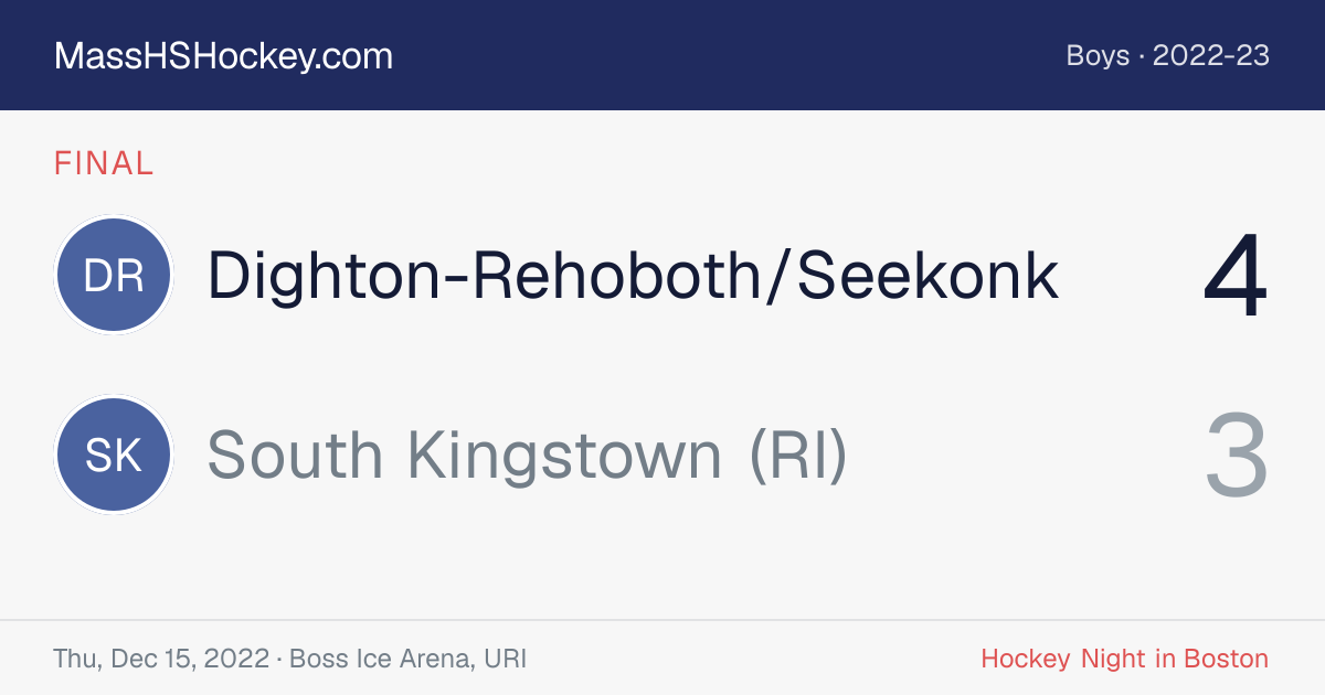 Dighton-Rehoboth/Seekonk at South Kingstown (RI) score card