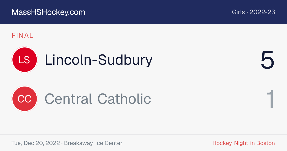 Lincoln-Sudbury at Central Catholic score card