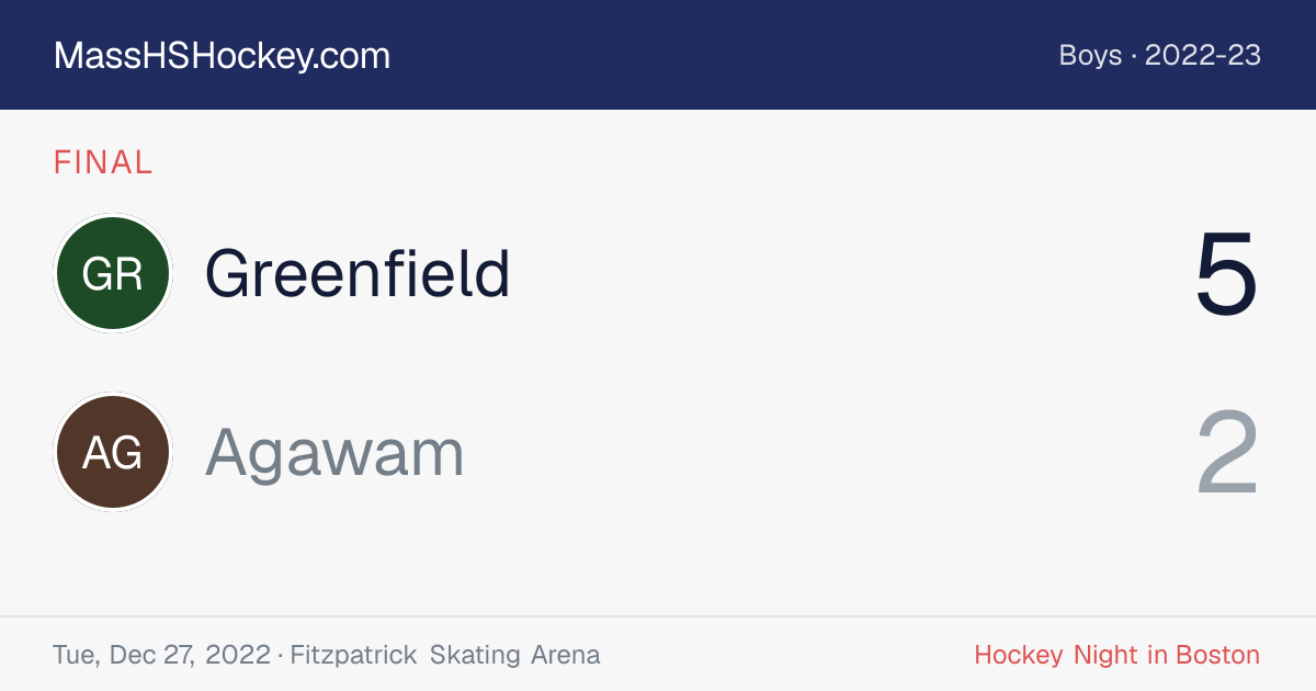 Greenfield at Agawam score card