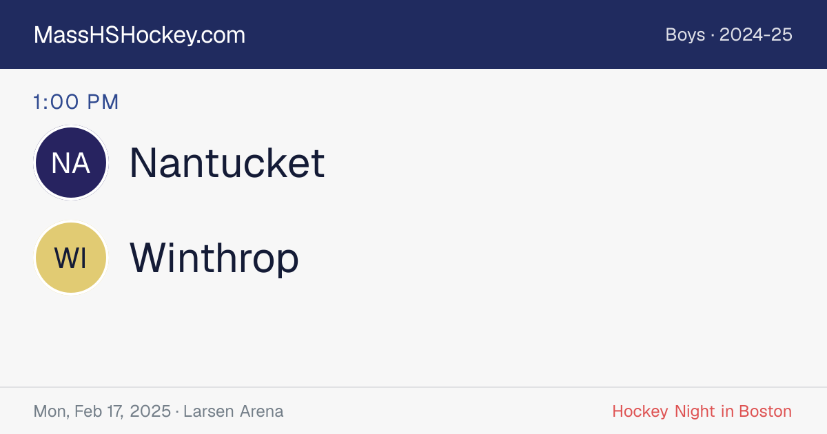 Nantucket at Winthrop score card