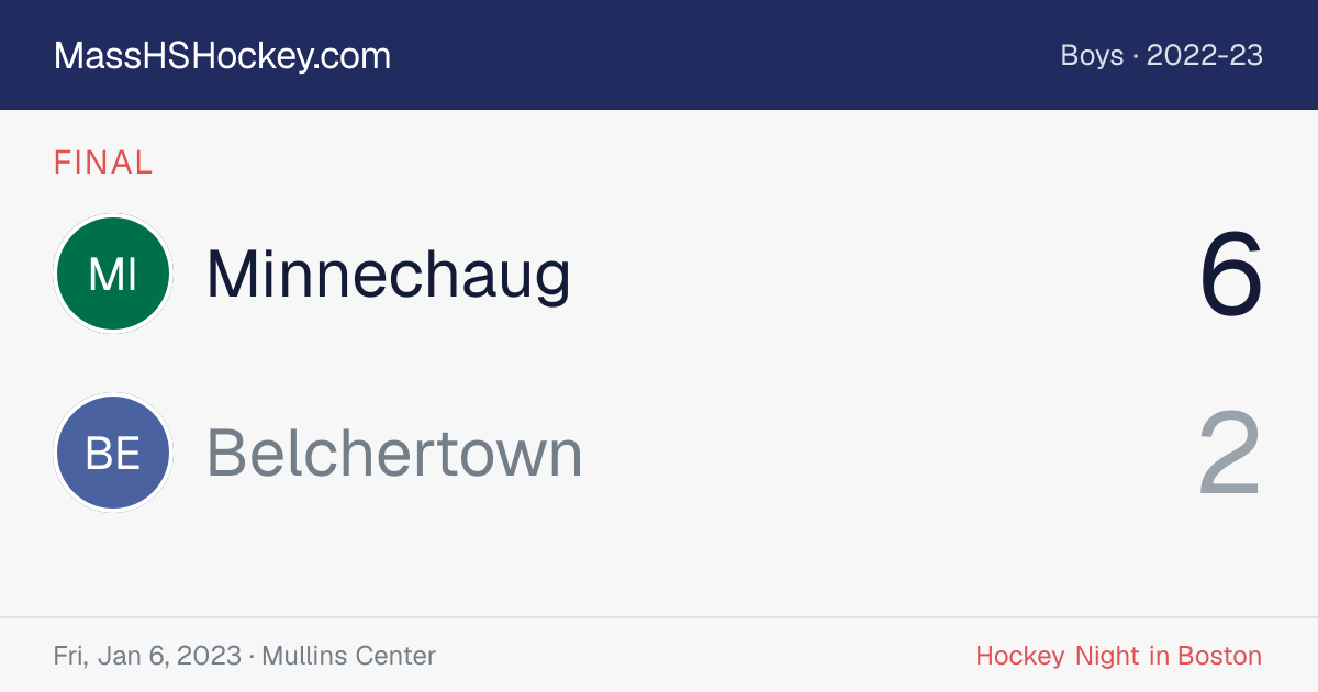 Minnechaug at Belchertown score card