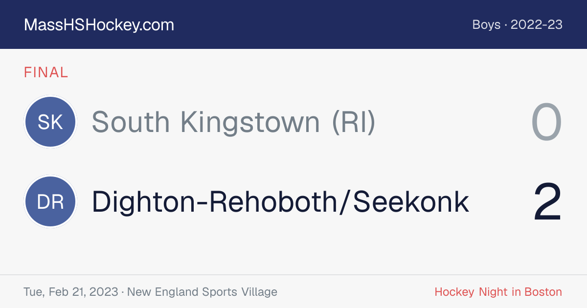 South Kingstown (RI) at Dighton-Rehoboth/Seekonk score card