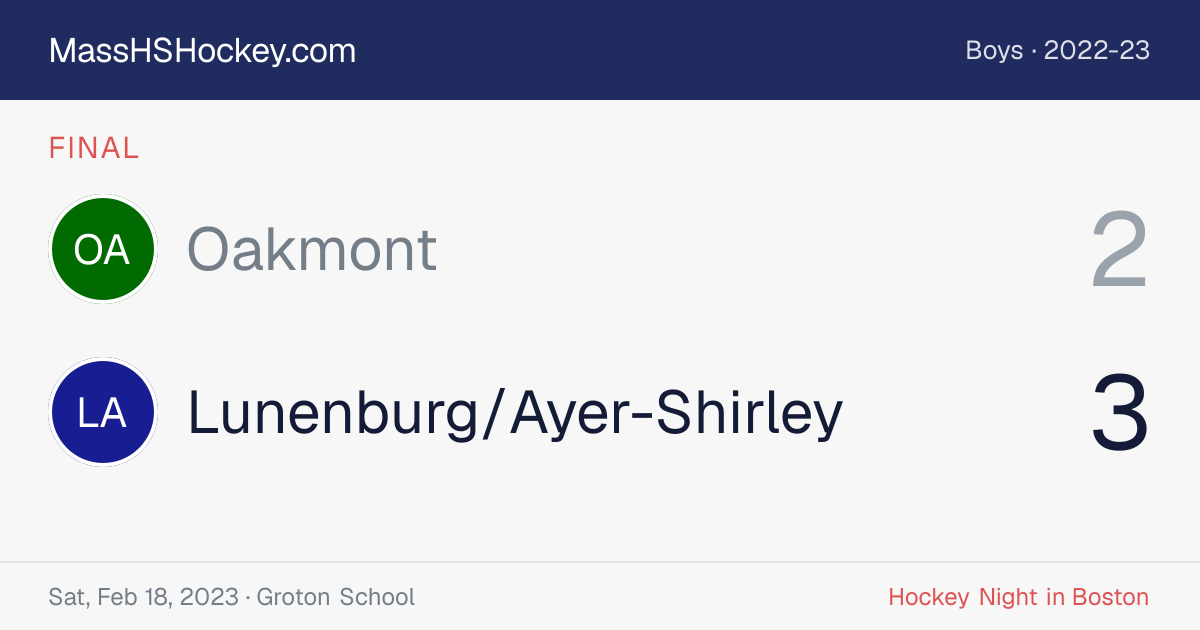 Oakmont at Lunenburg/Ayer-Shirley score card
