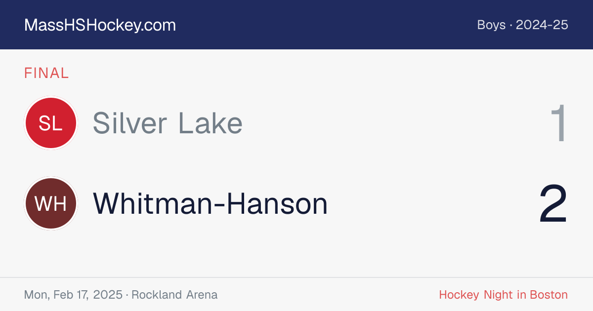 Silver Lake at Whitman-Hanson score card