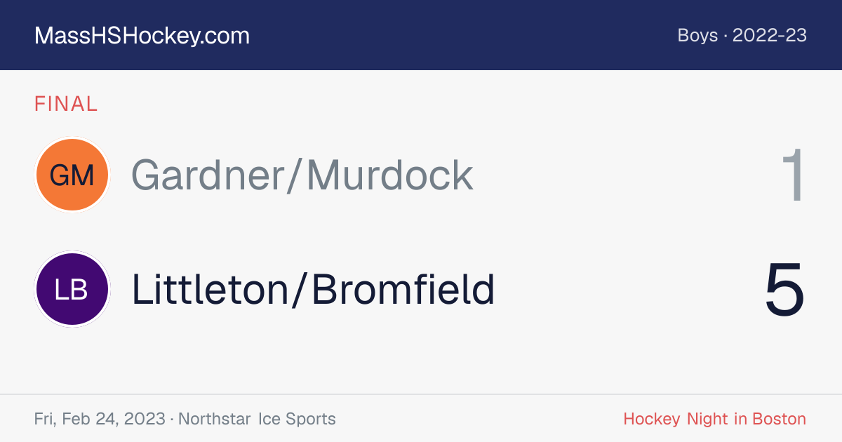 Gardner/Murdock at Littleton/Bromfield score card
